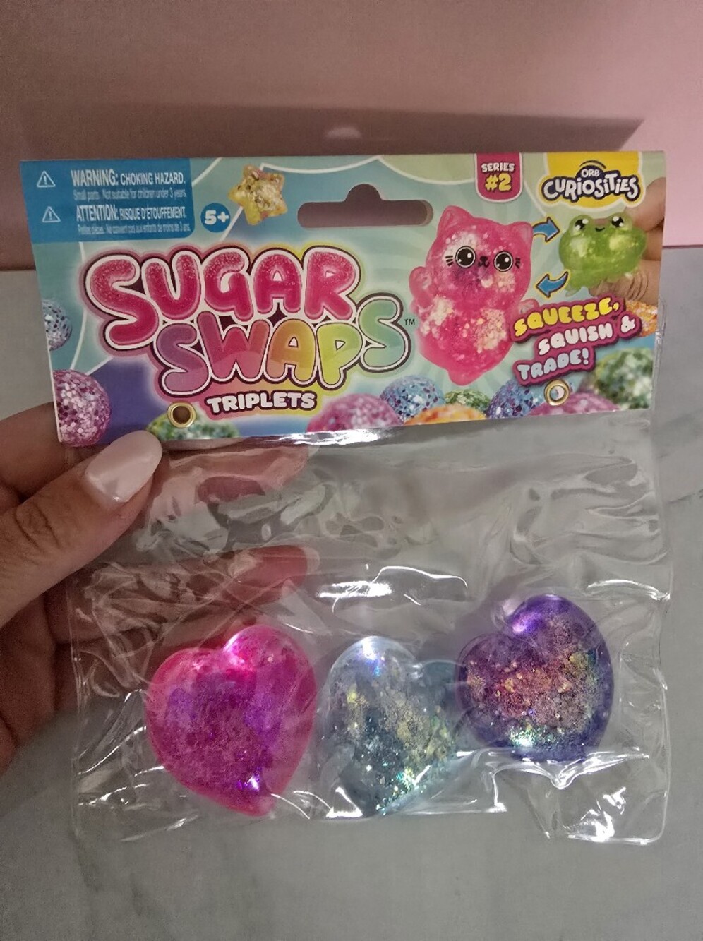 Glitter HEART Sugar Swaps - Pink, Blue, Purple Pack